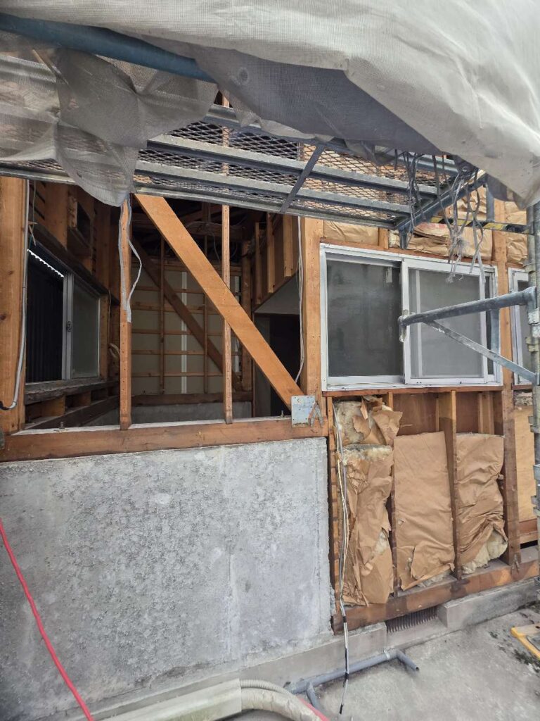 構造面材張りで、耐震補強