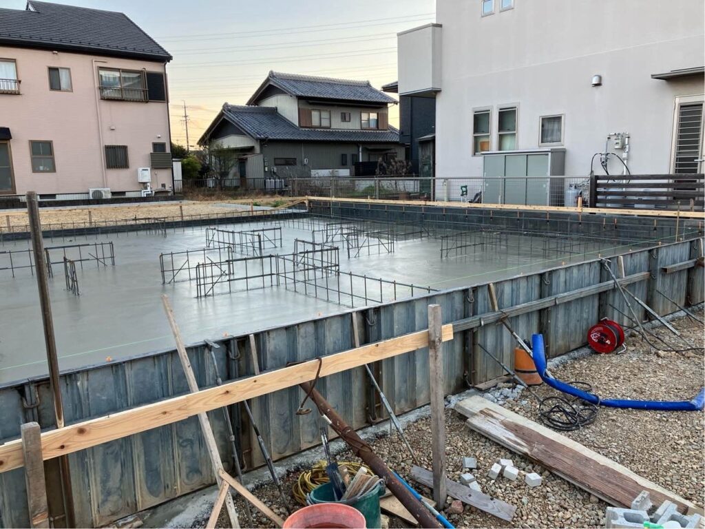 基礎コンクリート打設後