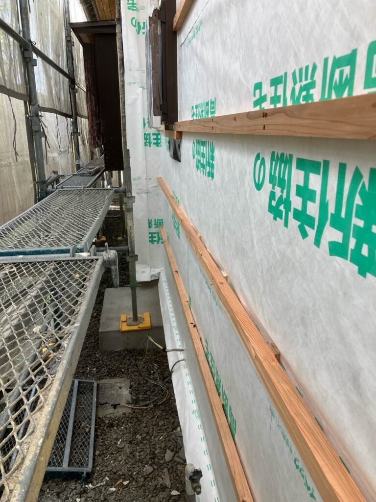 透湿防水シート
通気を取った横胴縁